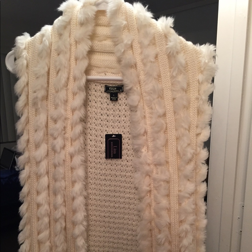 Fur Trimmed Wrap Vest